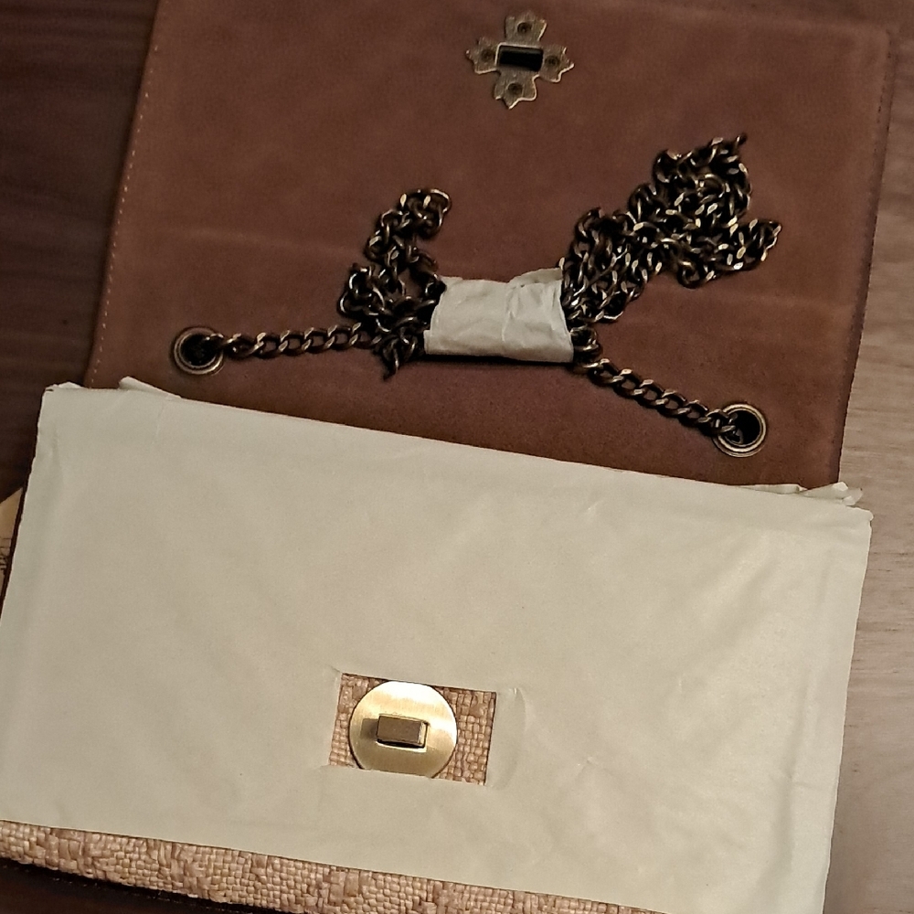 Patricia Nash Giada Natural Zig Zag Crossbody Bag - Picture 4 of 6